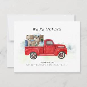 Nous déménageons Red Truck Nouveau Faire-part d'ad