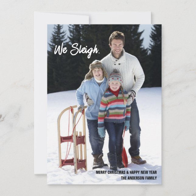 Nous dormons Drôle Noël Carte photo (Devant)