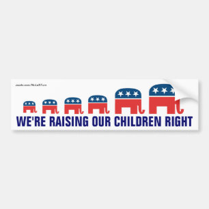 Nous élevons nos enfants Sticker de pare-chocs dro