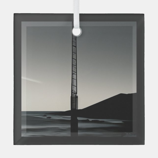 Nous étions ici ornement carré en verre (Recto)