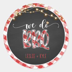 Nous faisons BBQ Round Sticker - En vichy - Custom