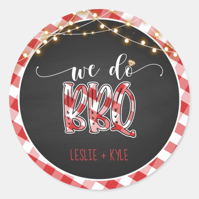 Nous faisons BBQ Round Sticker - En vichy - Custom (Devant)