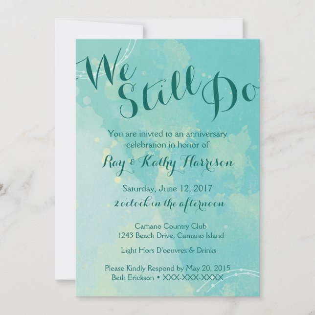 Nous Faisons Encore Une Invitation Pour L'Annivers (Devant)