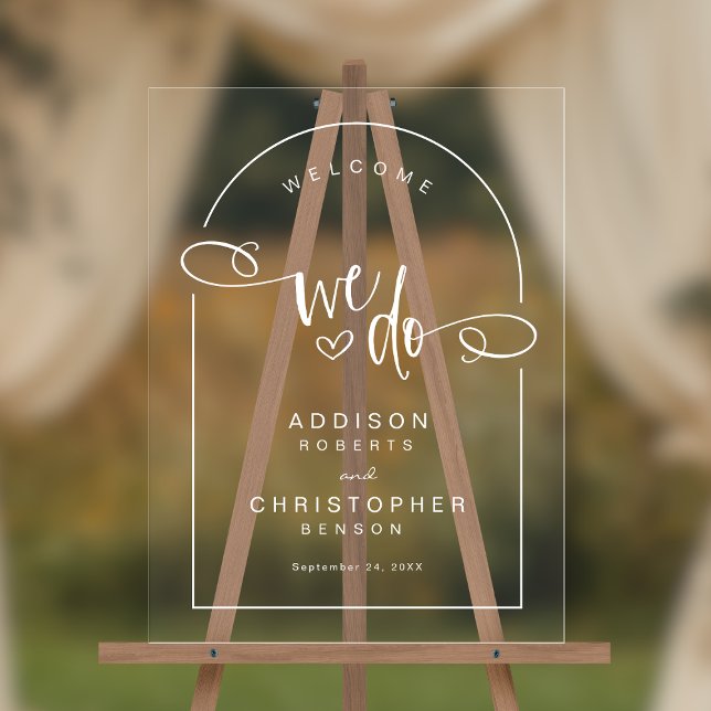 Nous faisons manuscrit Script Mariage moderne Accu (Shown on an 18" x 24" sign)