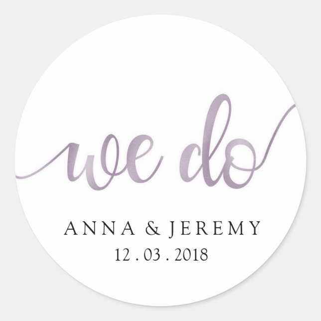 Nous Faisons Merci Purple Mariage Sticker (Devant)