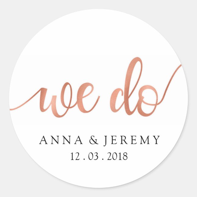 Nous faisons Merci Rose Mariage or Sticker (Devant)