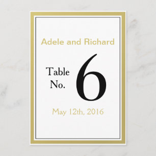 Nous faisons un numéro de table de mariage chic mo