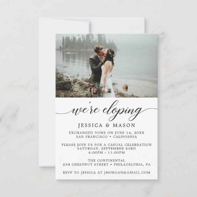Nous Fuyons pour nous Marier Invitation Annonce de (Devant)