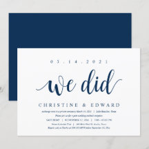 Nous l'avons fait, Faire-part de mariage moderne a