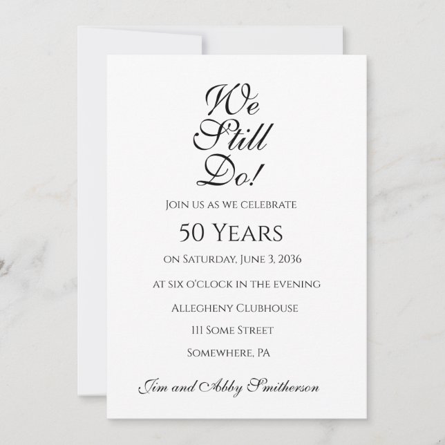 Nous Le Faisons Toujours ! Invitations de fête ann (Devant)