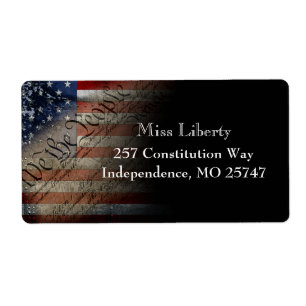 Nous Le Peuple Vintage American Flag Adresse