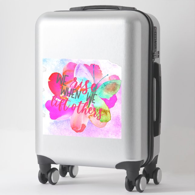 Nous montons quand nous levons d'autres stickers m (Sur valise)
