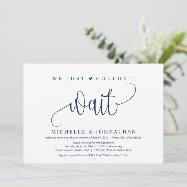 Nous n'avons pas pu attendre, Invitation de mariag (Debout devant)
