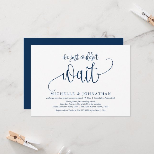 Nous n'avons pas pu attendre, Invitation de mariag (Devant/Arrière en situation)
