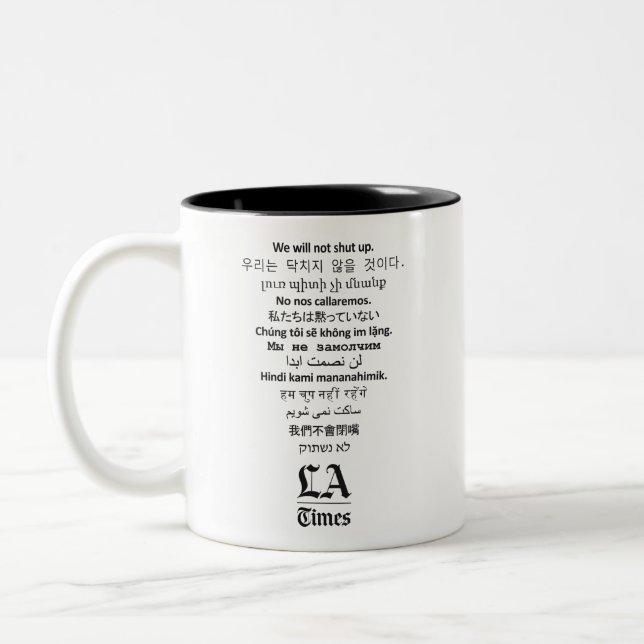 "Nous ne fermerons pas" la tasse de café de temps (Gauche)