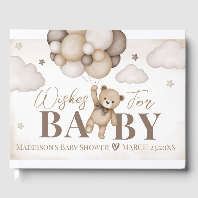 Nous pouvons attendre Baby shower livre d'invité (Recto)