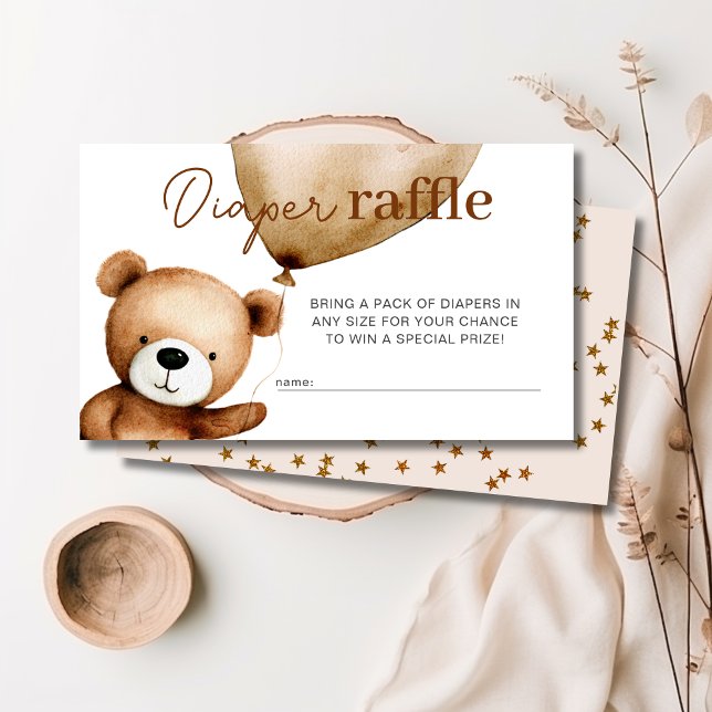 Nous Pouvons Attendre La Carte De Boîtier Du Baby  (We Can Bearly Wait Baby Shower Diaper Raffle  Enclosure Card)