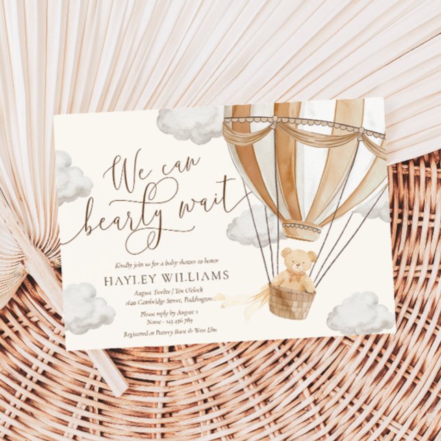Nous Pouvons Attendre Tan Baby shower Invitation (Créateur téléchargé)