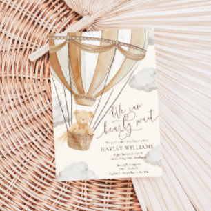 Nous Pouvons Attendre Tan Baby shower Invitation