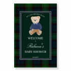 Nous pouvons attendre vert plaid baby shower accue