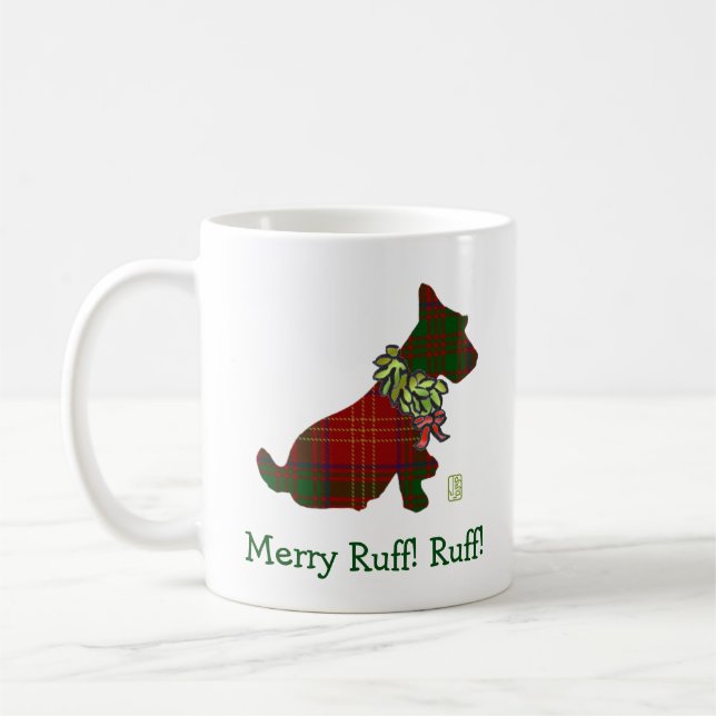 Nous Scottie Chien Merry Ruff ! Ruff ! Mug 11 oz (Gauche)