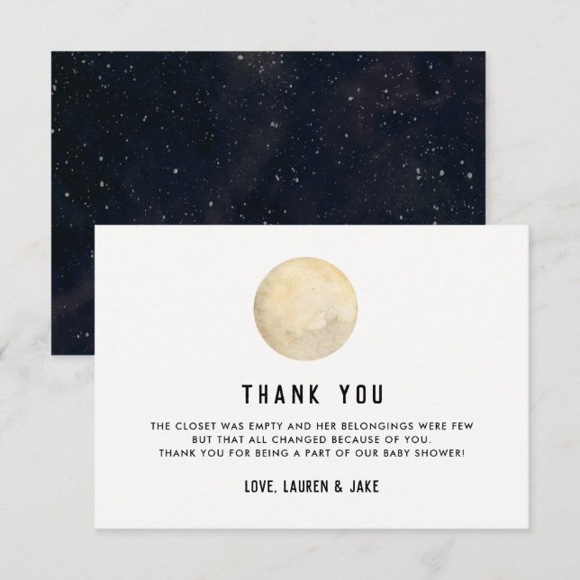 Nous Sommes Au-Dessus Du Baby shower Lune Merci Ca (Devant / Derrière)