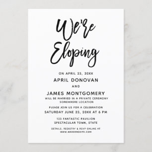 Nous sommes Eloping Brush Typography Faire-part de
