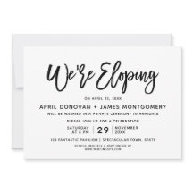 Nous sommes Eloping Brush Typography Faire-part de