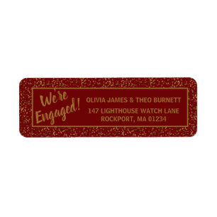 Nous sommes engagés Burgundy Red Gold Adresse de r