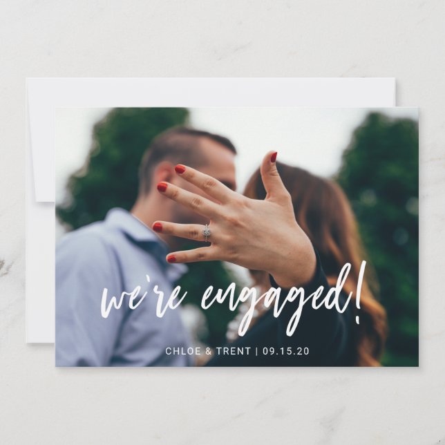 Nous sommes engagés Fiançailles Faire-part Card (Devant)