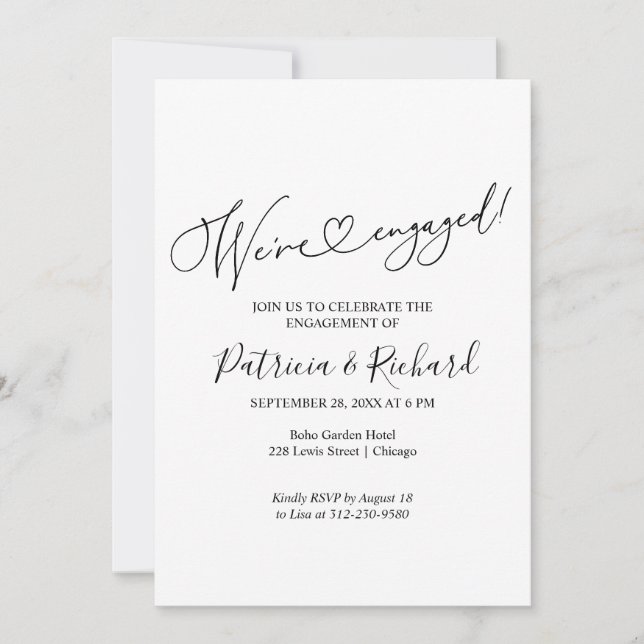 Nous sommes engagés Invitations de parties d'engag (Devant)