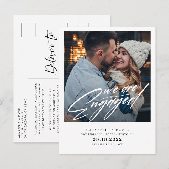 Nous sommes fiancés Carte de postale d'annonce pho (Devant / Derrière)