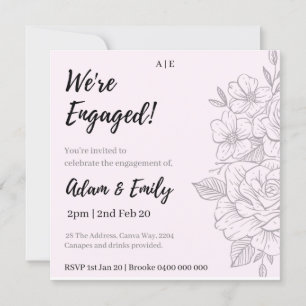Nous sommes fiancés ! Invitation florale
