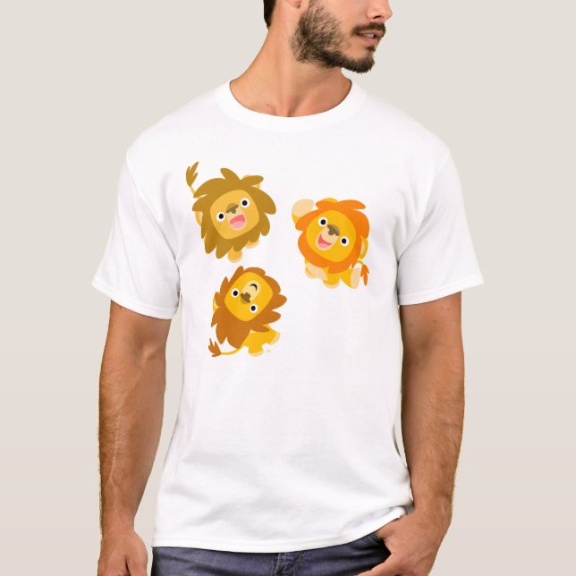 "Nous sommes ici ! !" T-shirt Enfants Lions Cartoo (Devant)