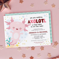 Nous Sourions Invitation Baby shower Axolotl