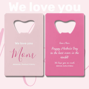 Nous t'aimons Maman Pink Minimalist