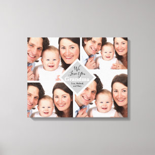 Nous t'aimons Mamie Photos Monogramme Nom Toile
