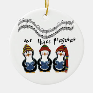 Nous trois pingouins ornement de Noël