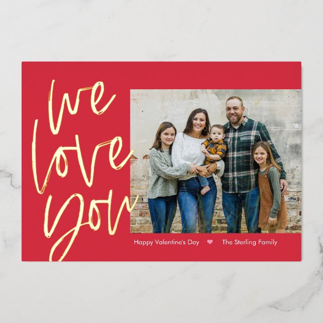 Nous vous aimons Foil Carte Saint Valentin (Recto)