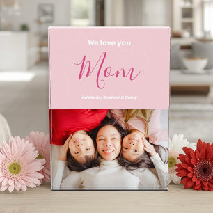 Nous vous aimons maman Bloc photo minimaliste rose