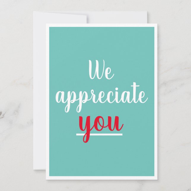 Nous Vous Apprécions Gesture Merci Turquoise (Devant)