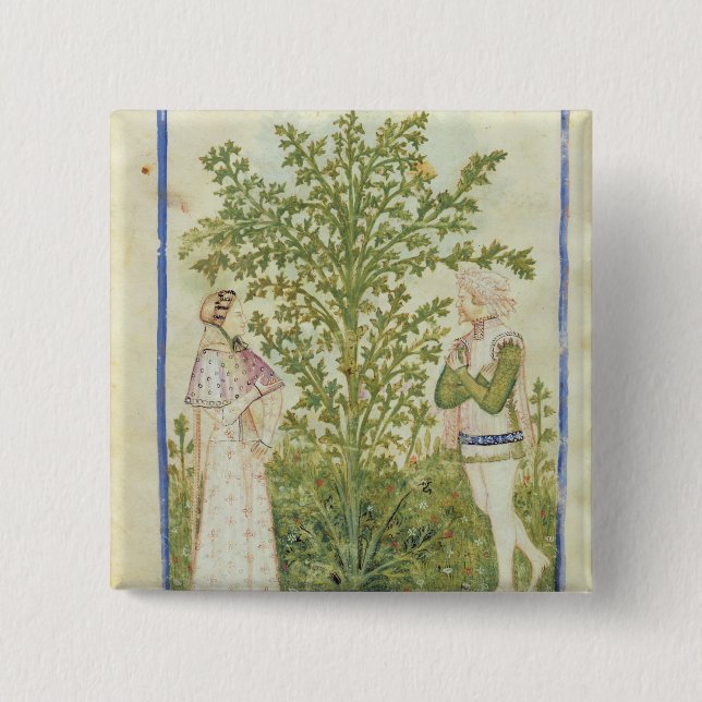Nouv Acq Lat Celery, from 'Tacuinum Sanitatis' 2 Inch Square Button (Front)