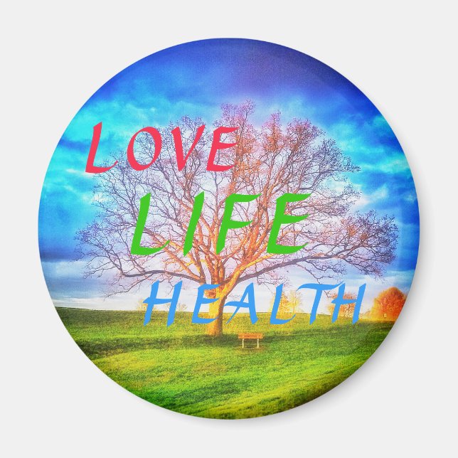 NOUVEAU1 AMOUR VIE SANTÉ ARBRE MED MAGNET (Devant)
