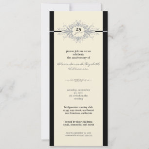 Nouveau Anniversary Party Invitation (silver)
