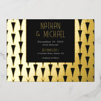 Nouveau Art Deco Silver Foil Invitation