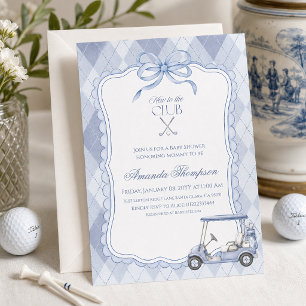 Nouveau au Club Invitation Baby Shower Golf Cart B