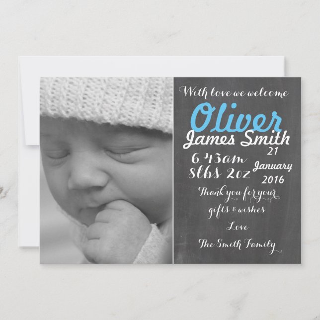 Nouveau Baby Boy/ Carte Faire-part de naissance/Pe (Devant)