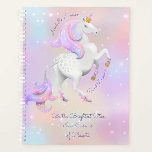 Nouveau Baby Delicate Pink Unicorn Planner (Devant)