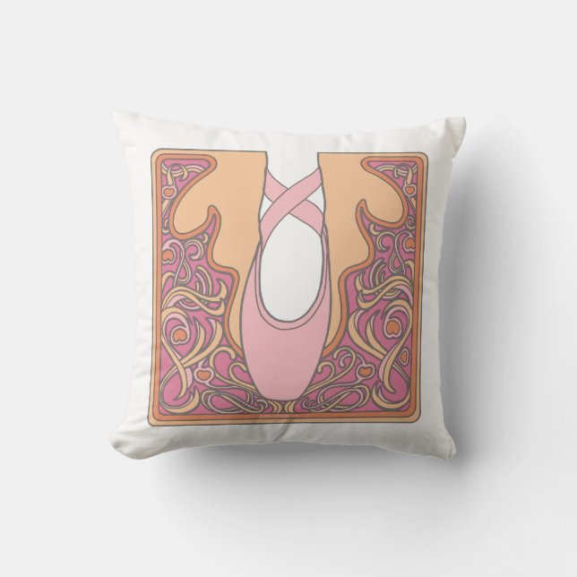Nouveau Ballet Throw Pillow (Front)