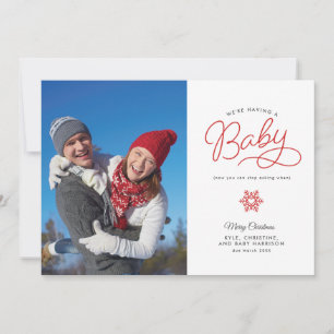 Nouveau bébé amusant Noël Grossesse Faire-part